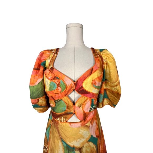 NWT Farm Rio Anthropologie Midi Dress (S) - Picture 7 of 9